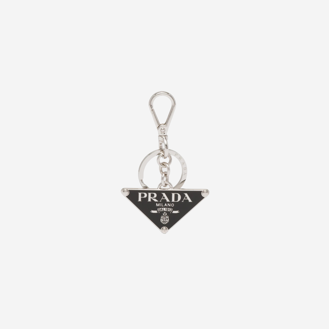 Prada Black Stainless Steel Keychain main image 0