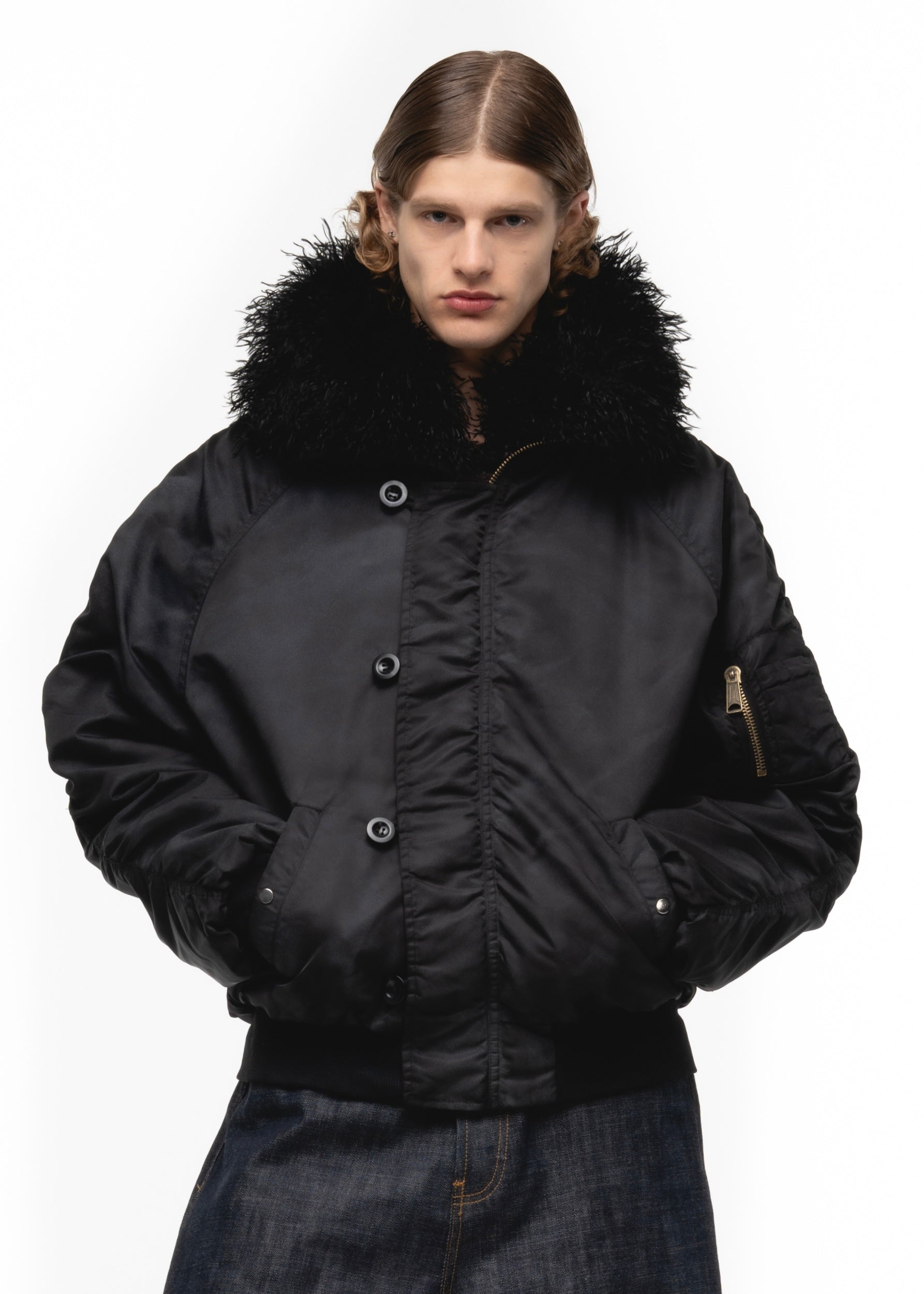 노 페이스 스튜디오 ASTRO FUR BOMBER JACKET BLACK - SMALL - 위시버킷
