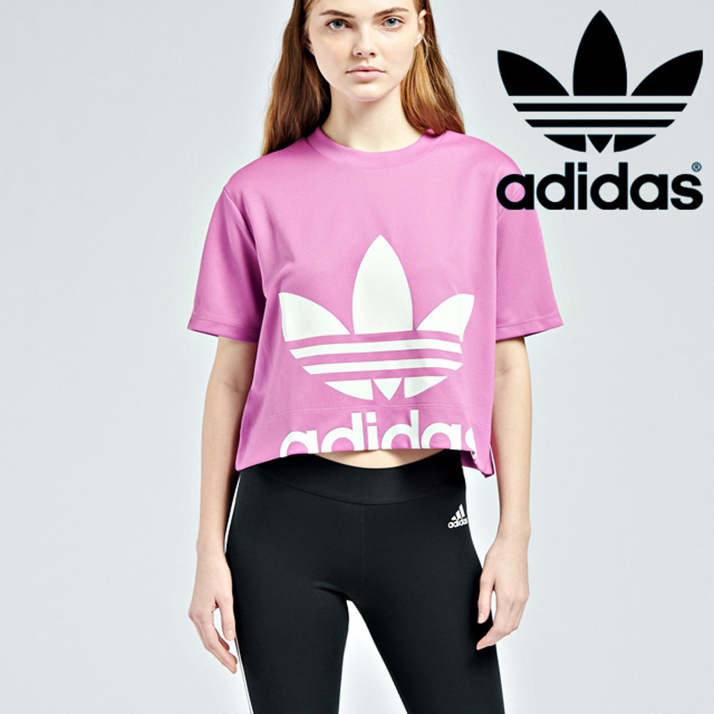 아디다스 (국내배송) 아디다스 크롭 티 여자 여성 크롭탑 반팔 티셔츠