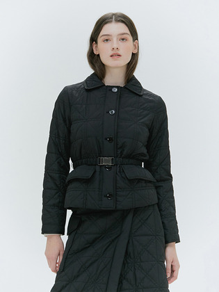 하시 EMBROIDERY PADDING JACKET [BLACK] - 위시버킷