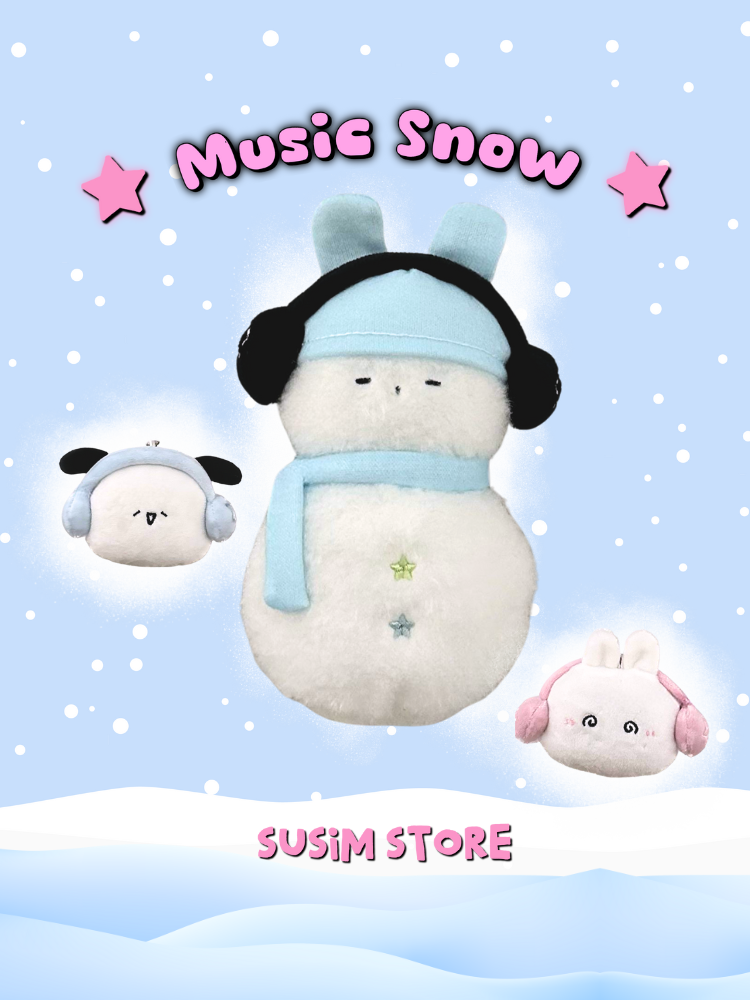 수심 수심 Music Snow Keyring 뮤직 스노우 키링 눈사람 고양이 유니크 키치 - 위시버킷