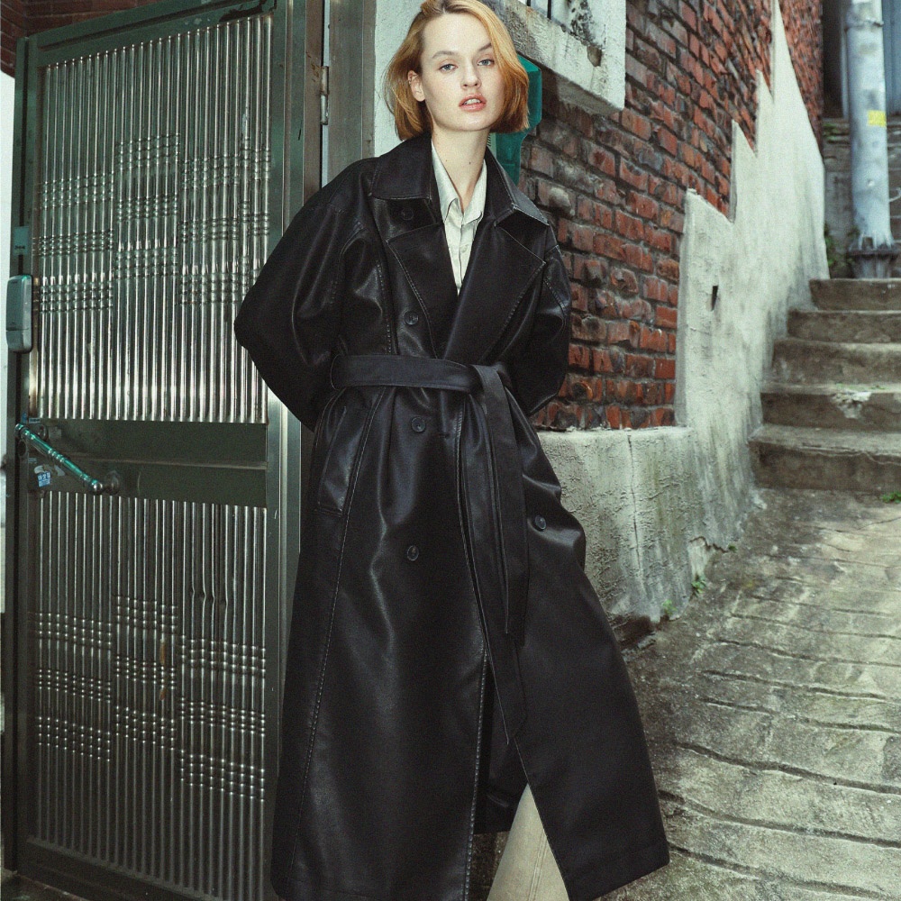 더베를린 WASHING LEATHER TRENCH COAT 위시버킷