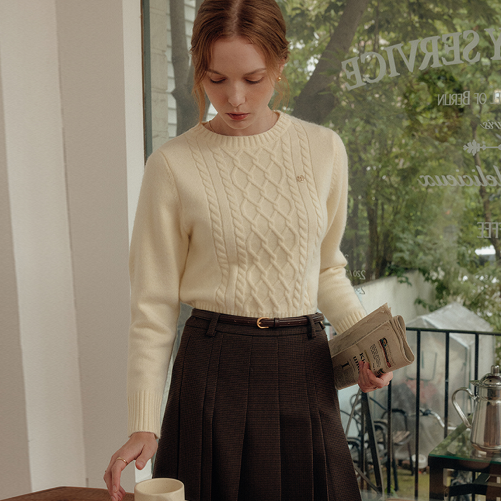 룩캐스트 안나 케이블 니트 탑 / ANNA CABLE KNIT TOP _4colors - 위시버킷
