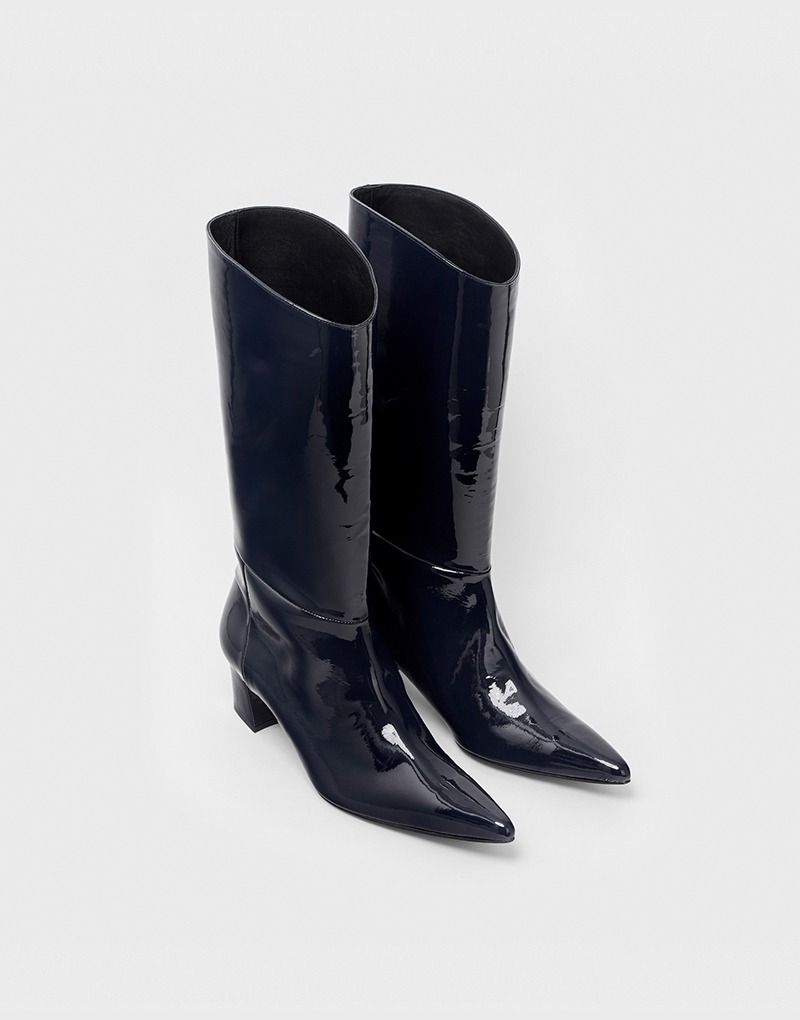 피에톤 TANTA curved boots_navy - 위시버킷