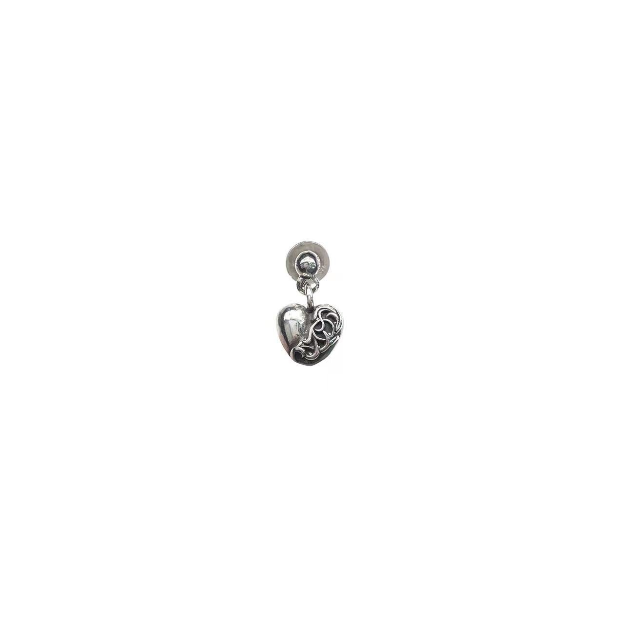 크롬하츠 Chrome Hearts 925 Silver Vine Heart Drop Earring - OS