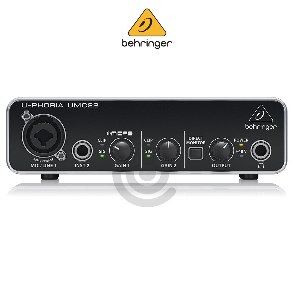 베링거 베링거 UMC22 Behringer 홈레코딩 오디오인터페이스 2in 2out MIDAS 마이크프리 입문용 공식수입사 정품 ...