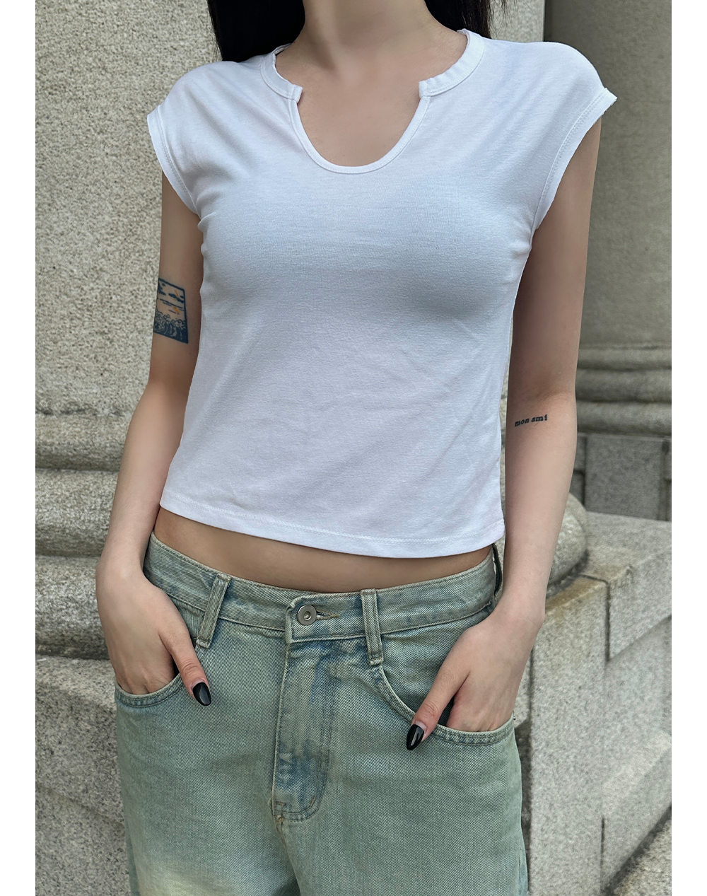 누어 Decki v neck sleeveless - 위시버킷