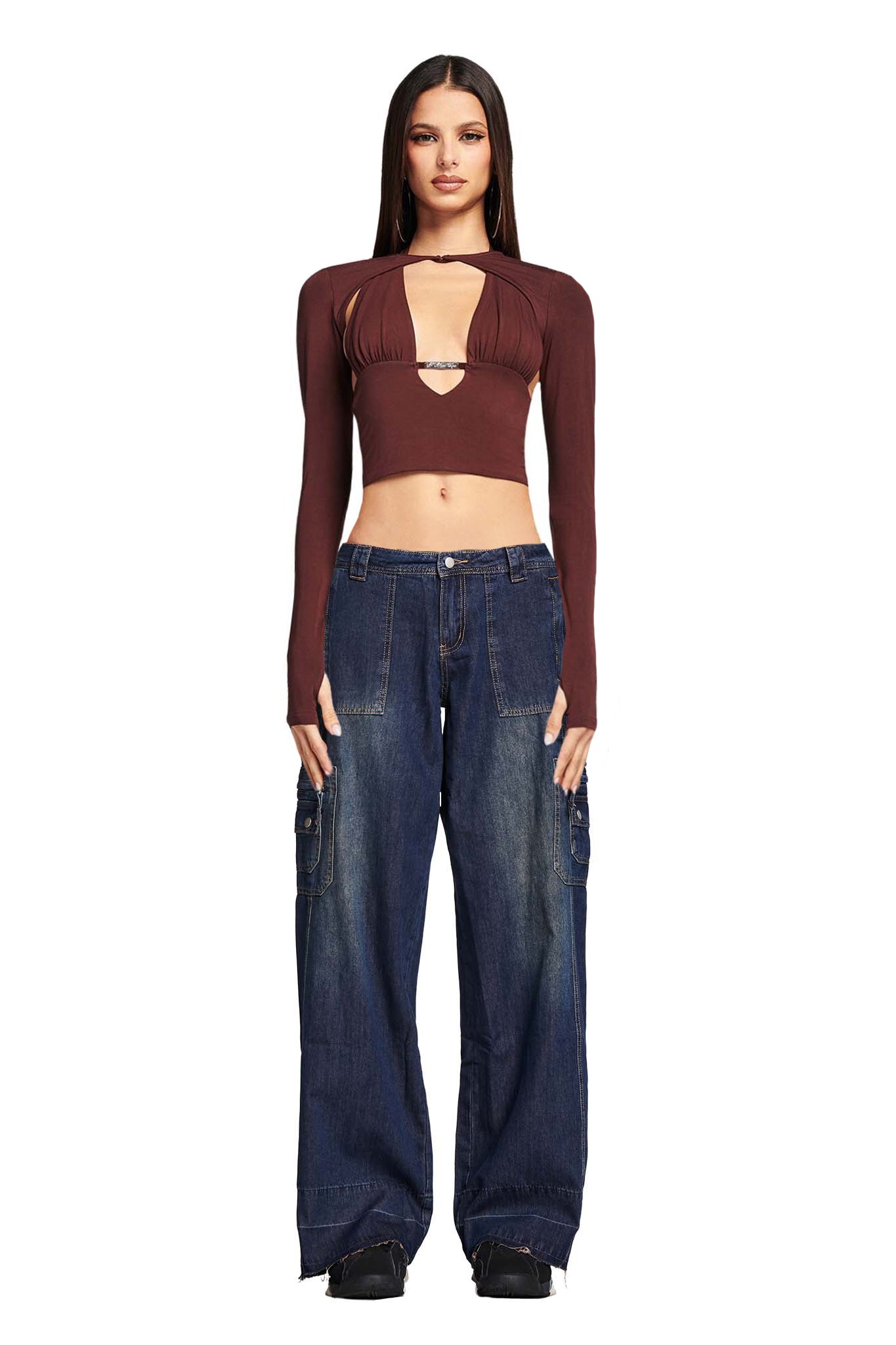 아이엠지아 TASIA TWO PIECE TOP - NEUTRAL : CHOCOLATE - 위시버킷