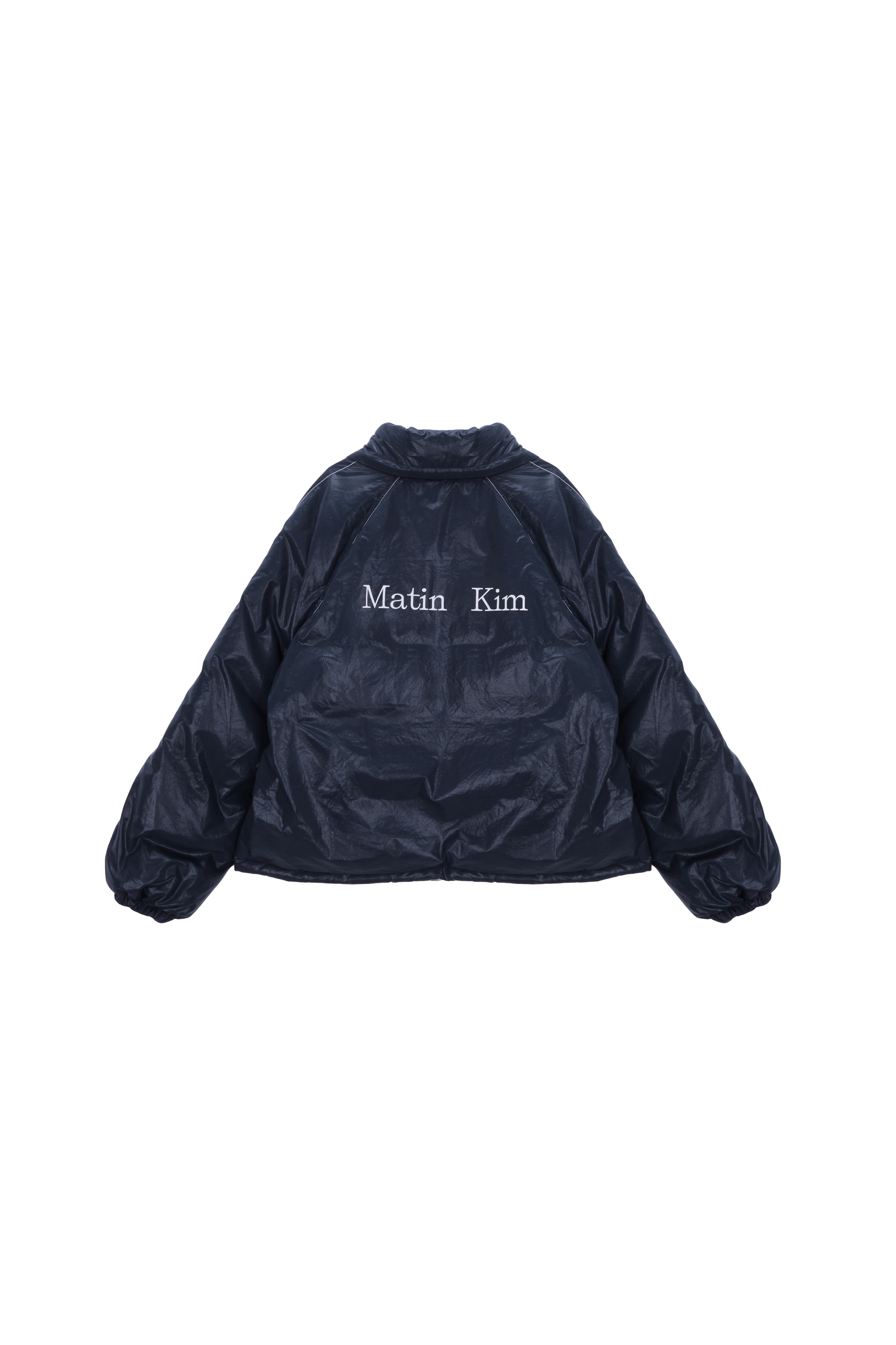 마뗑킴 MATIN LOGO COATING DOWN JUMPER IN NAVY - 위시버킷