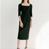 ワンピース BAU by Bride And You ODETTE Square neck Threequarter Sleeve BRIDE AND YOU