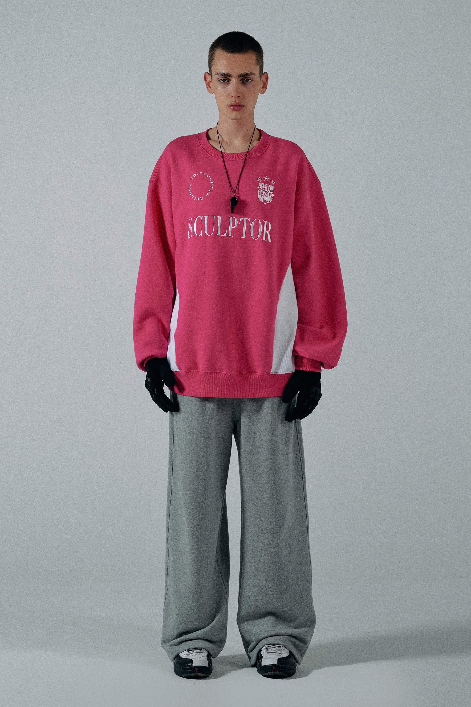 스컬프터 Sports Color Block Sweatshirt Pink 위시버킷