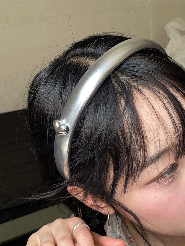 김아홉 silver heart hairband 위시버킷