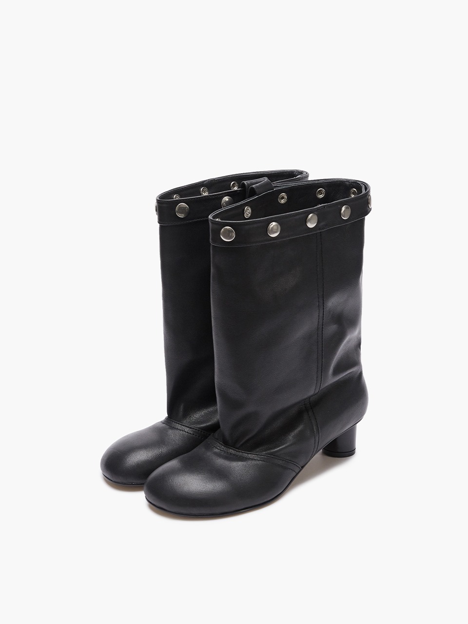 마지셔우드 SNAP MIDDLE LEATHER BOOTS_black - 위시버킷