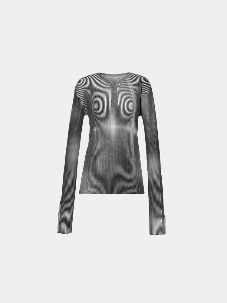 나체 NACHE FAINT SPRAY RIBBED KNIT (UNISEX) BLACK - 위시버킷