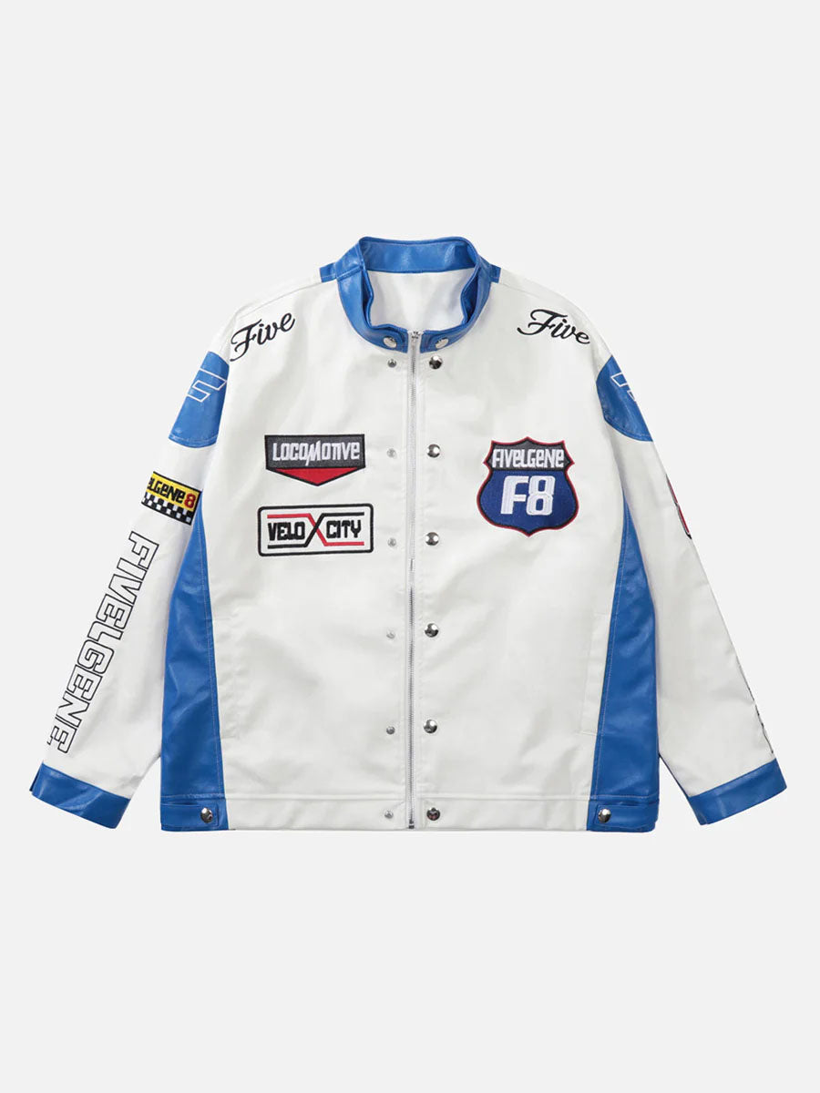 수퍼메이드 The Supermade Motorcycle PU Leather Stitching Racing Jacket -1370 ...