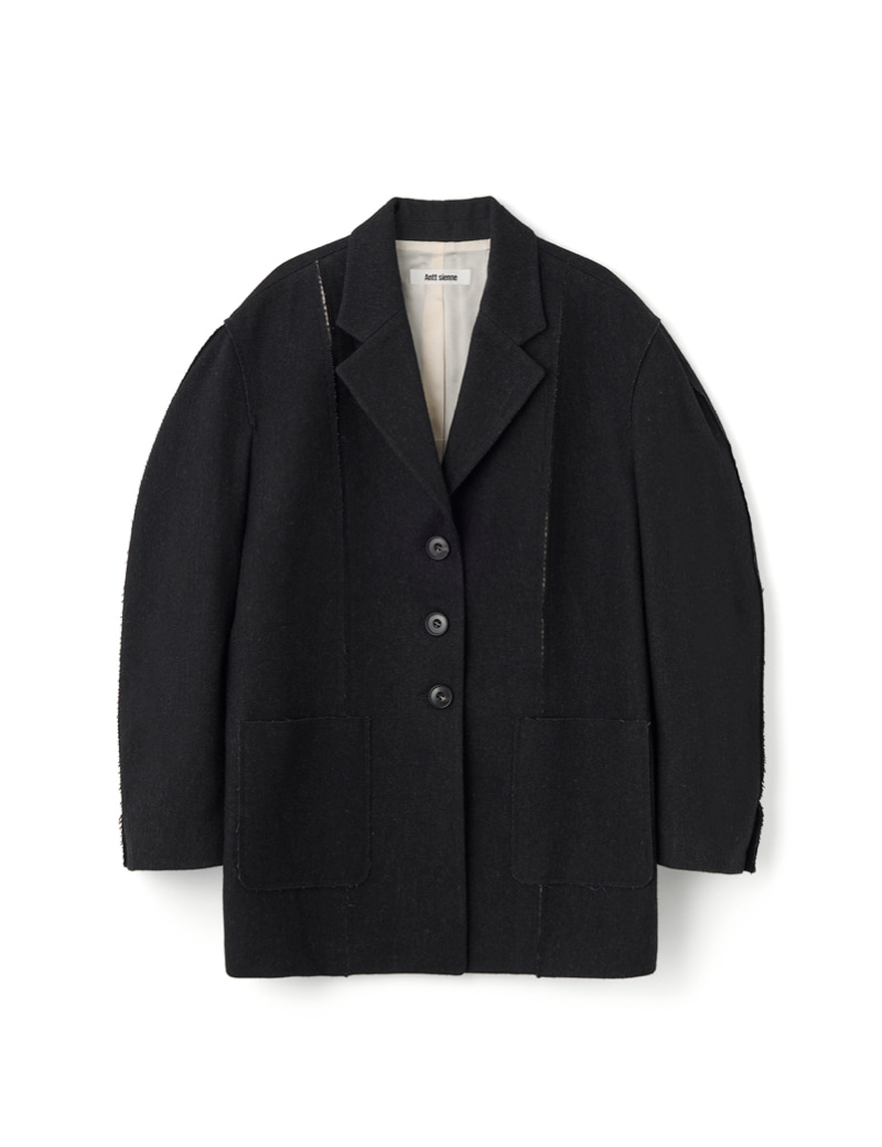 앙뜨 시엔느 Denver Wool Jacket (Black) - 위시버킷