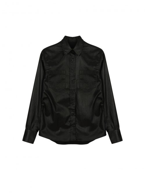 마뗑킴 WAXING DRESS UP SHIRT IN BLACK 위시버킷