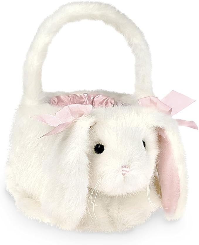 Bearington Bunny Rabbit White Plush Egg Basket Stuffed Animal, Adorable ...