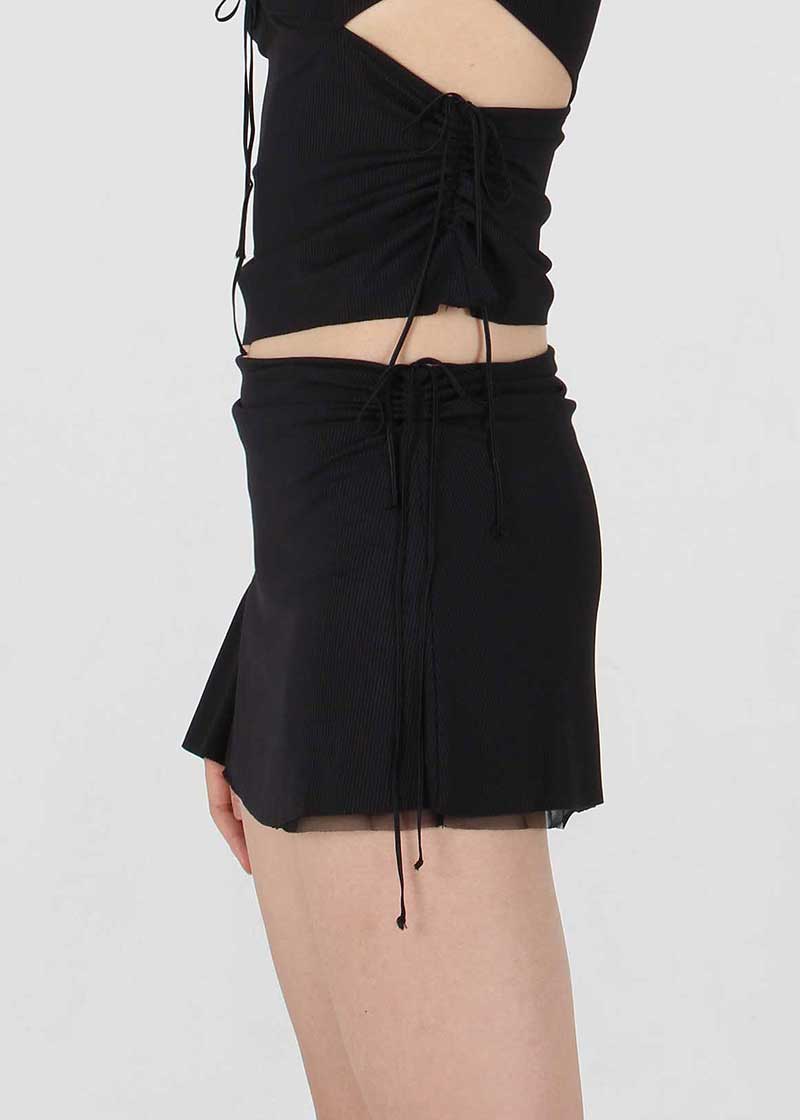 이오엔 EON RUFFLE STRING MICRO SKIRT (2color) - 위시버킷