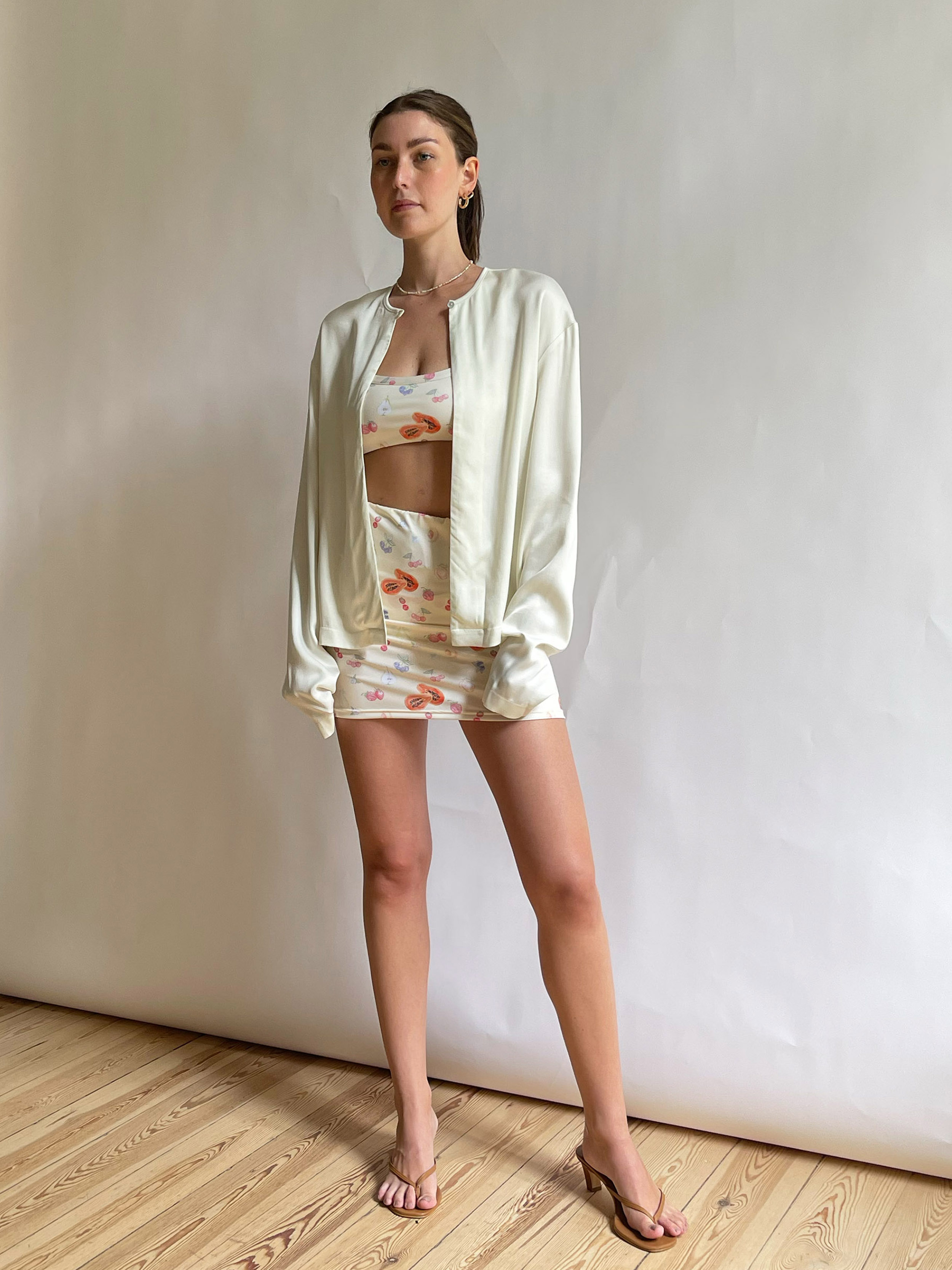 제르프 애비뉴 Swim Skirt Fruit Print Djerf Avenue 위시버킷