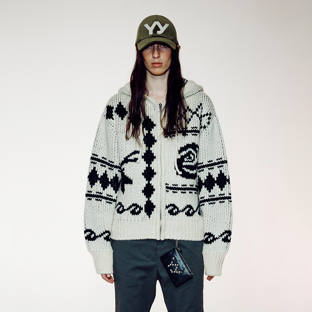 ジャケット TheOpen Product ROSE & DEER JACQUARD KNIT JACKET BFT021 TheOpen Product ROSE & DEER JACQUARD KNIT JACKET BFT021
