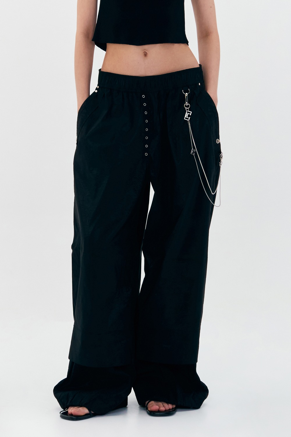 로우클래식 [재입고] LOW RISE BANDING PANTS - BLACK - 위시버킷