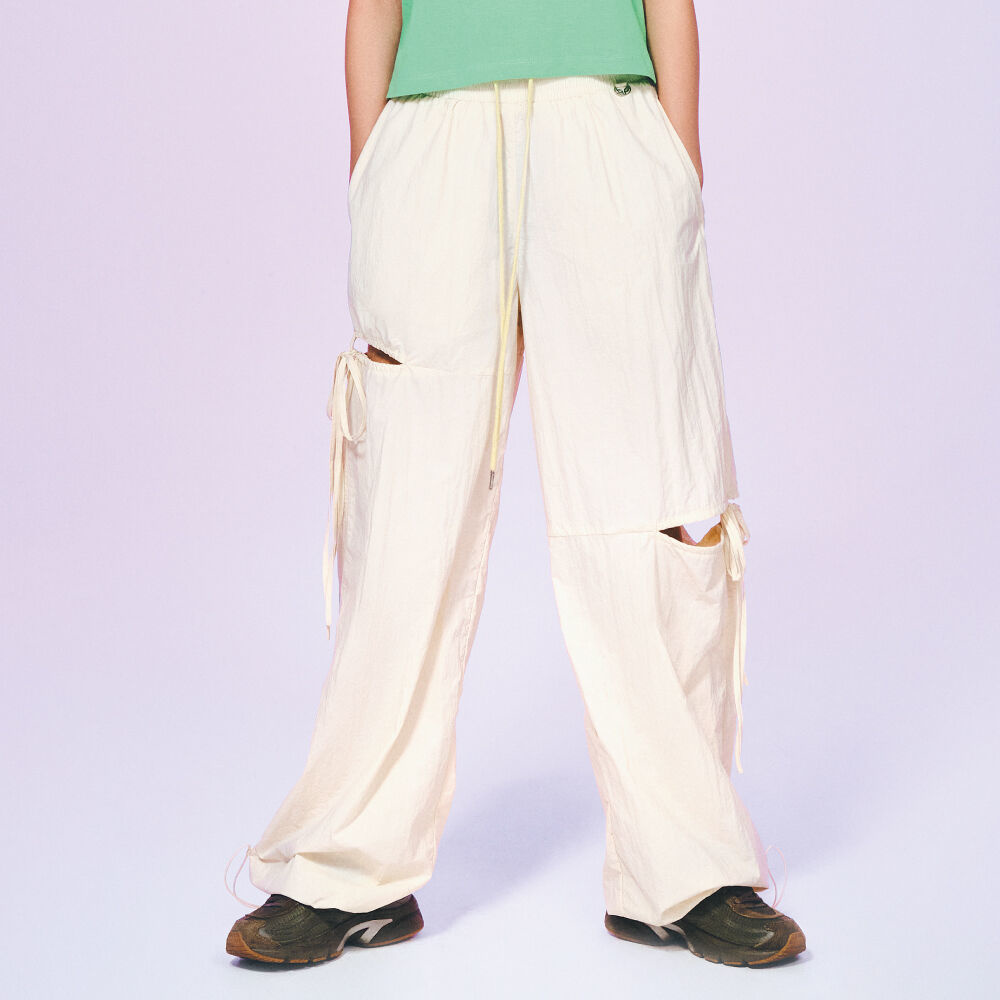 라라폭스 CUT OUT STRING TRACK PANTS IVORY - 위시버킷