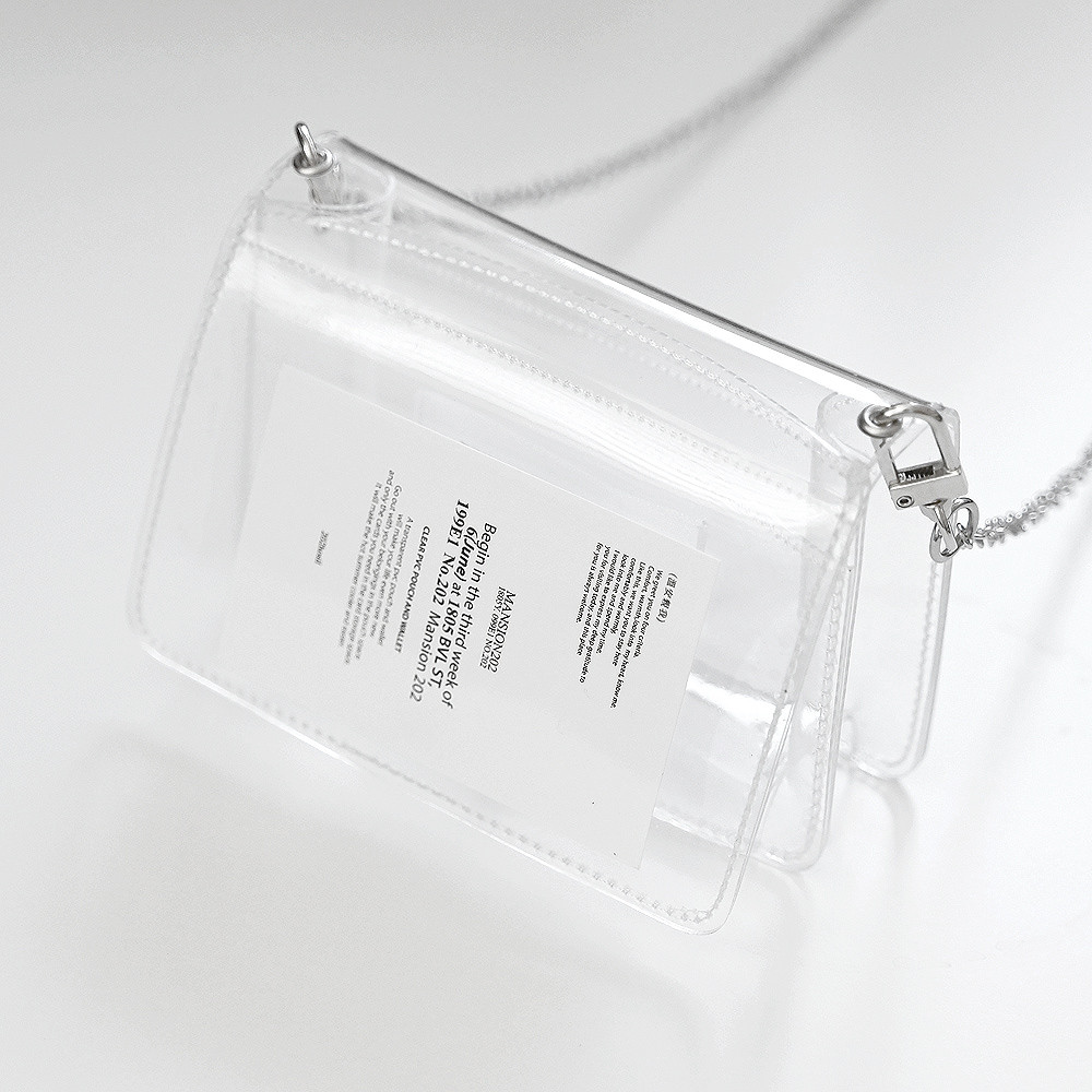 202호실 Clear pvc mini wallet bag 투명 pvc 미니 지갑 가방 파우치 - 위시버킷