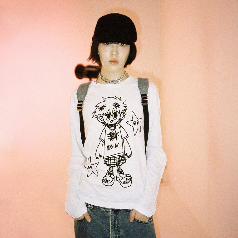 Tシャツ・カットソー [NICEGHOSTCLUB]LITTLE GHOST SLIM L/S TEE_BLACK(NG2EFUT553A MUSINSA | NICE GHOST CLUB LITTLE GHOST SLIM L/S TEE_BLACK