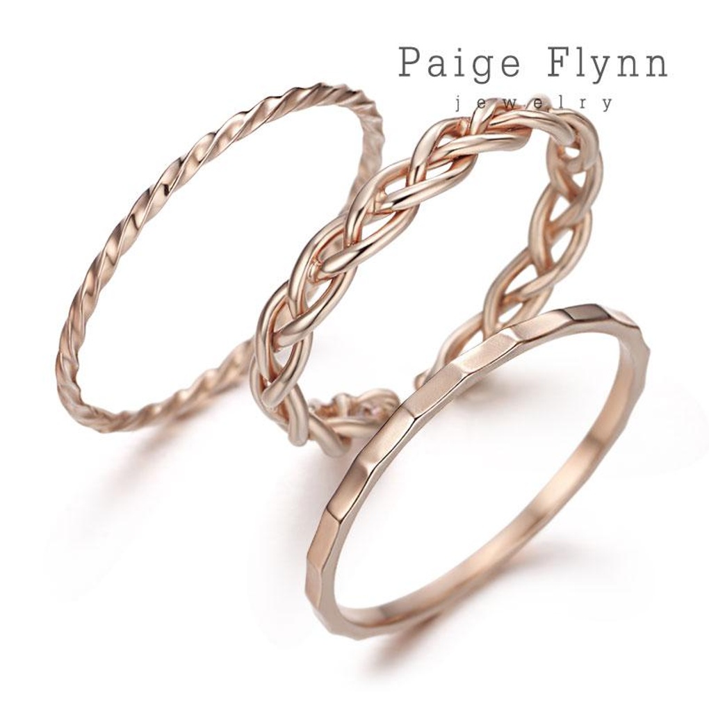 페이지플린 14K 꼬임 반지 세트(GoldPlated)_JBRR0710 - 위시버킷