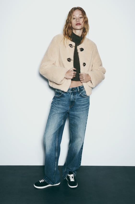 자라 FAUX SHEARLING JACKET WITH LOBSTER CLASPS 위시버킷