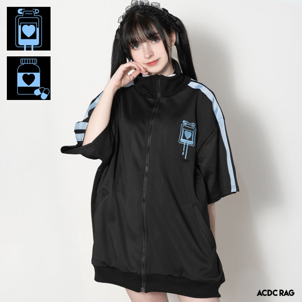 ACDC RAG acdc rag 수혈/약병 반팔 저지 재킷 블랙&파스텔 블루 - 위시버킷