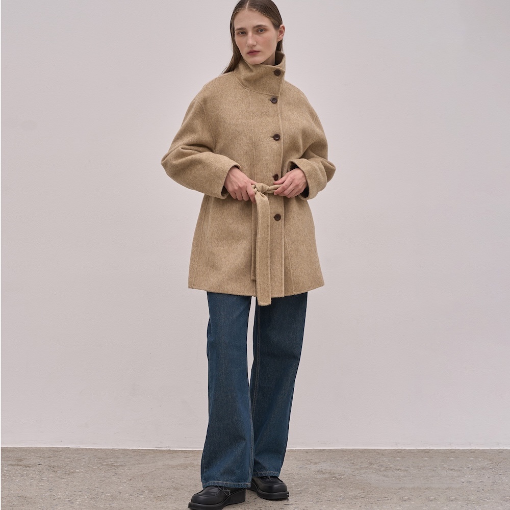 엘리오티 Handmade Wool Half Robe Coat_2Color - 위시버킷