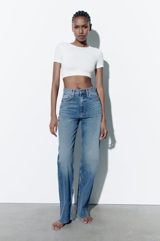 jeans trf wide leg