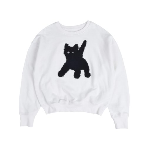 에이이에이이 Flashed Cats Eye Boucle Sweatshirts -[WHITE