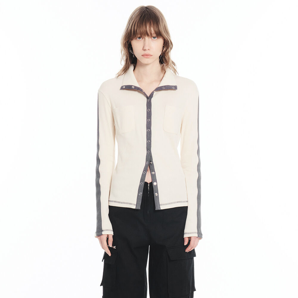 세릭 POCKET SNAP BUTTON TOP / IVORY - 위시버킷