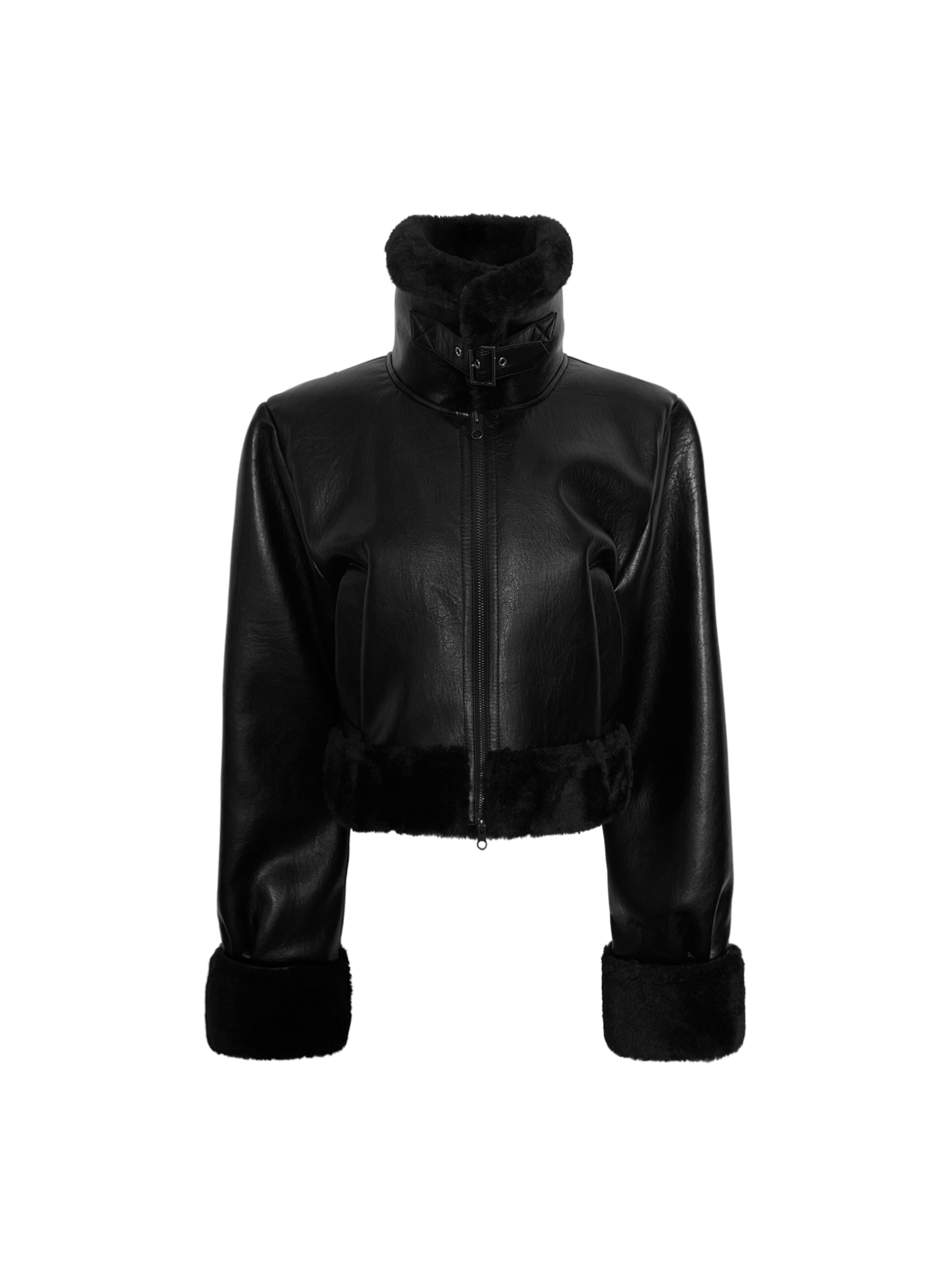 보헤미안서울 high neck short mustang in black - 위시버킷
