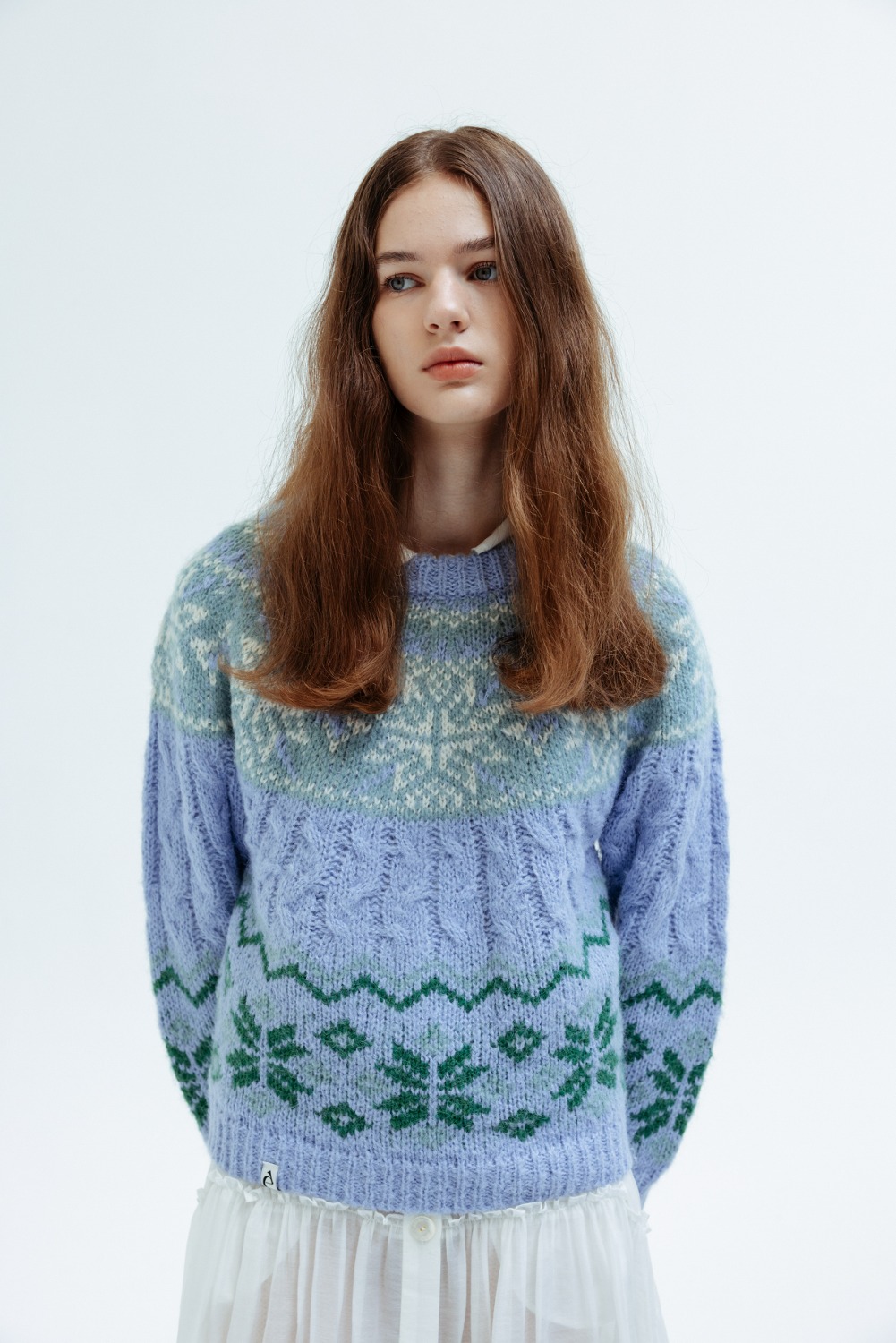 뮤제드 Mused Alpaca Faireisle Knit Pullover Sky Blue 위시버킷