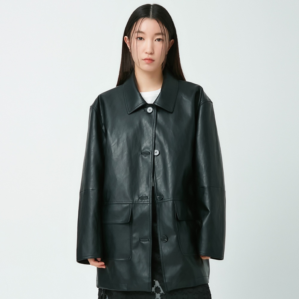 더블유엠엠스튜디오스 Vegan Leather RP Jacket - 2Colors - 위시버킷