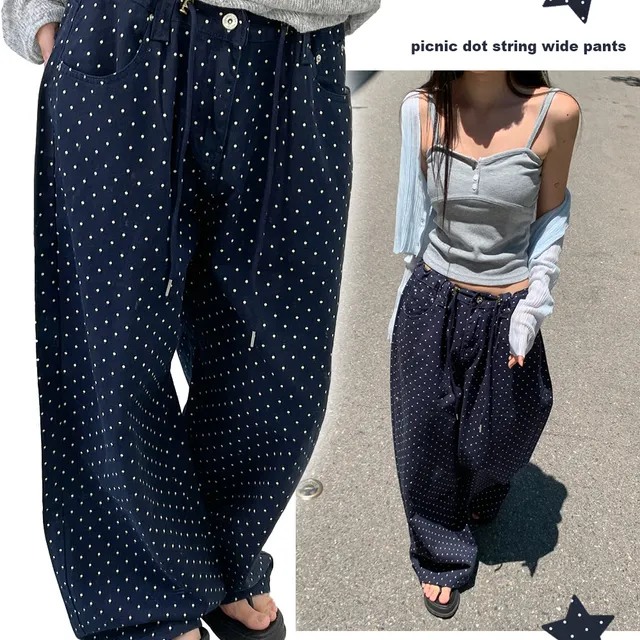 아쿠비클럽 picnic dot string wide pants - 위시버킷