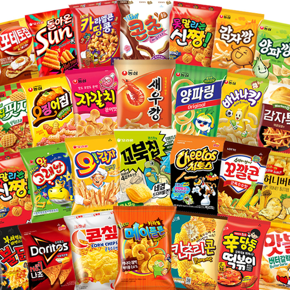 농심 과자 스낵 농심 프링글스 포카칩 새우깡 홈런볼 꼬북칩 꼬깔콘 초코파이 빼빼로 몽쉘 콘칩 - 위시버킷