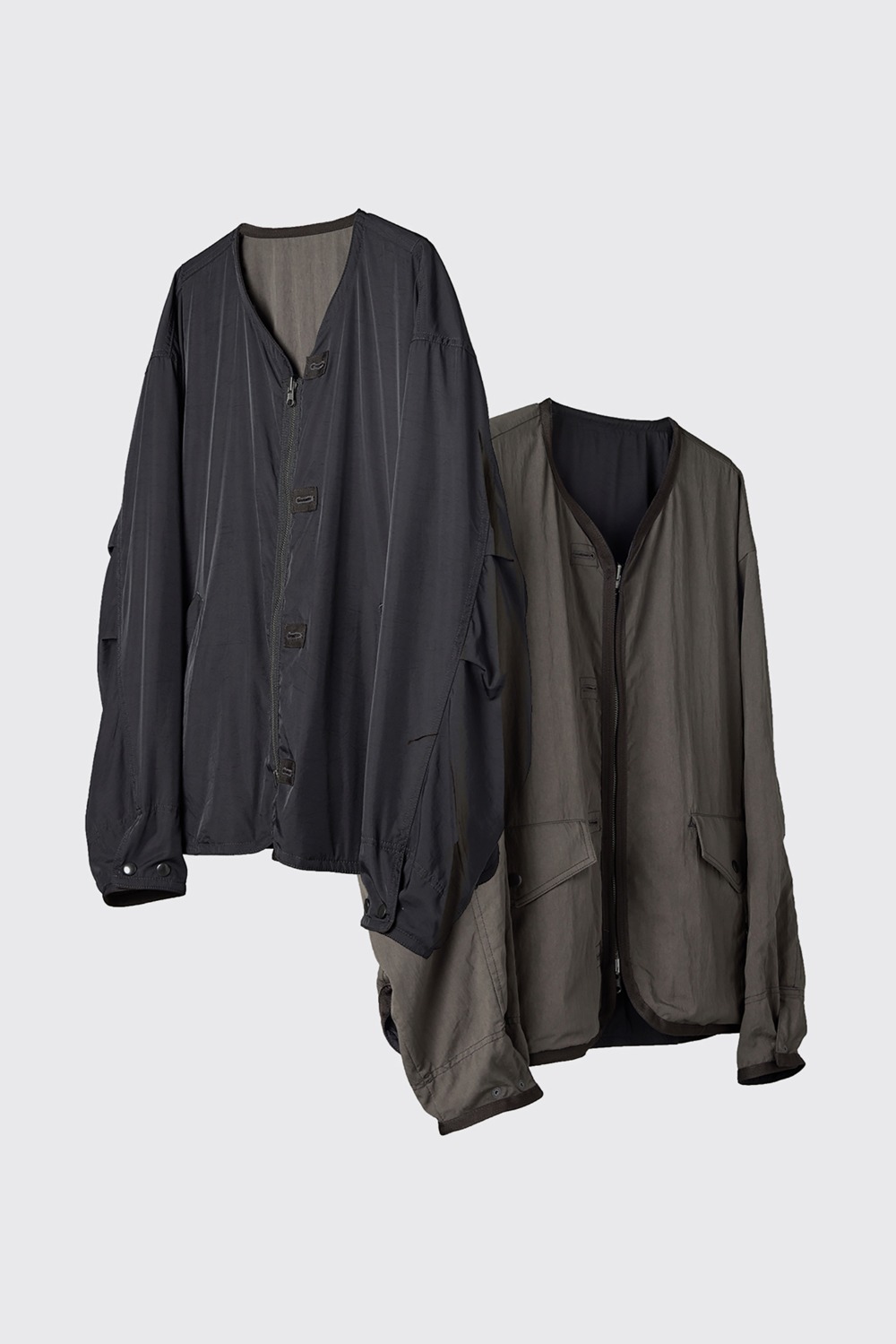 소우이 Reversible Lining Jacket Black/Charcoal 위시버킷