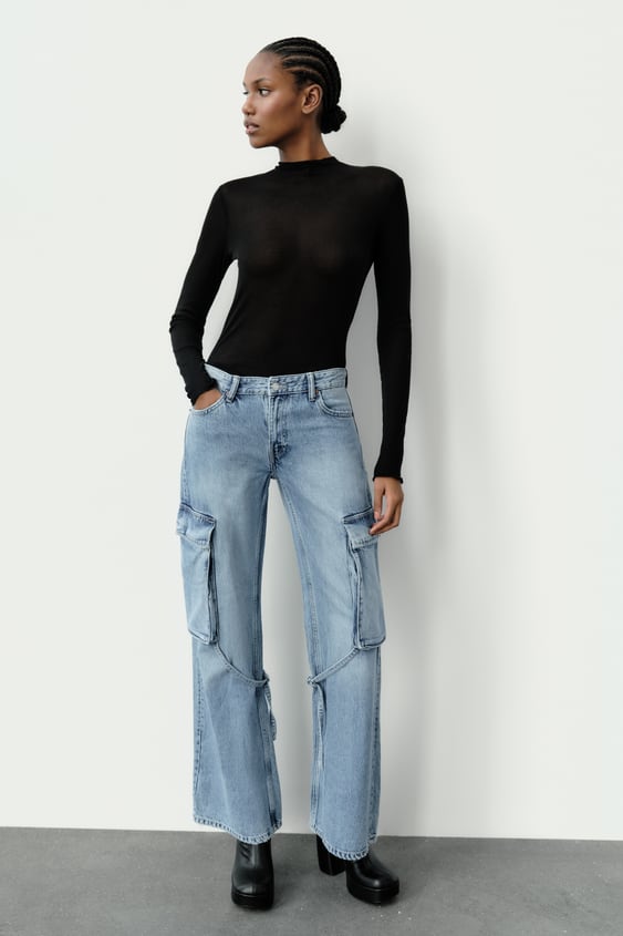 자라 MIDRISE TRF CARGO JEANS 위시버킷