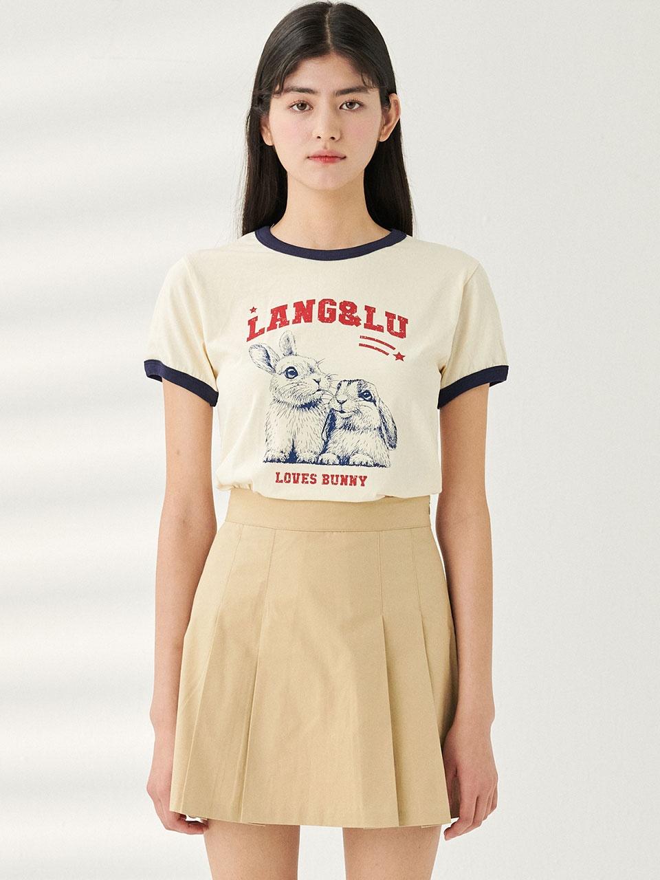 [LANG&LU] LOVES BUNNY T-Shirts ★人気★ 랭앤루][단독]LOVES BUNNY T-Shirts(러브바니)_WHITE