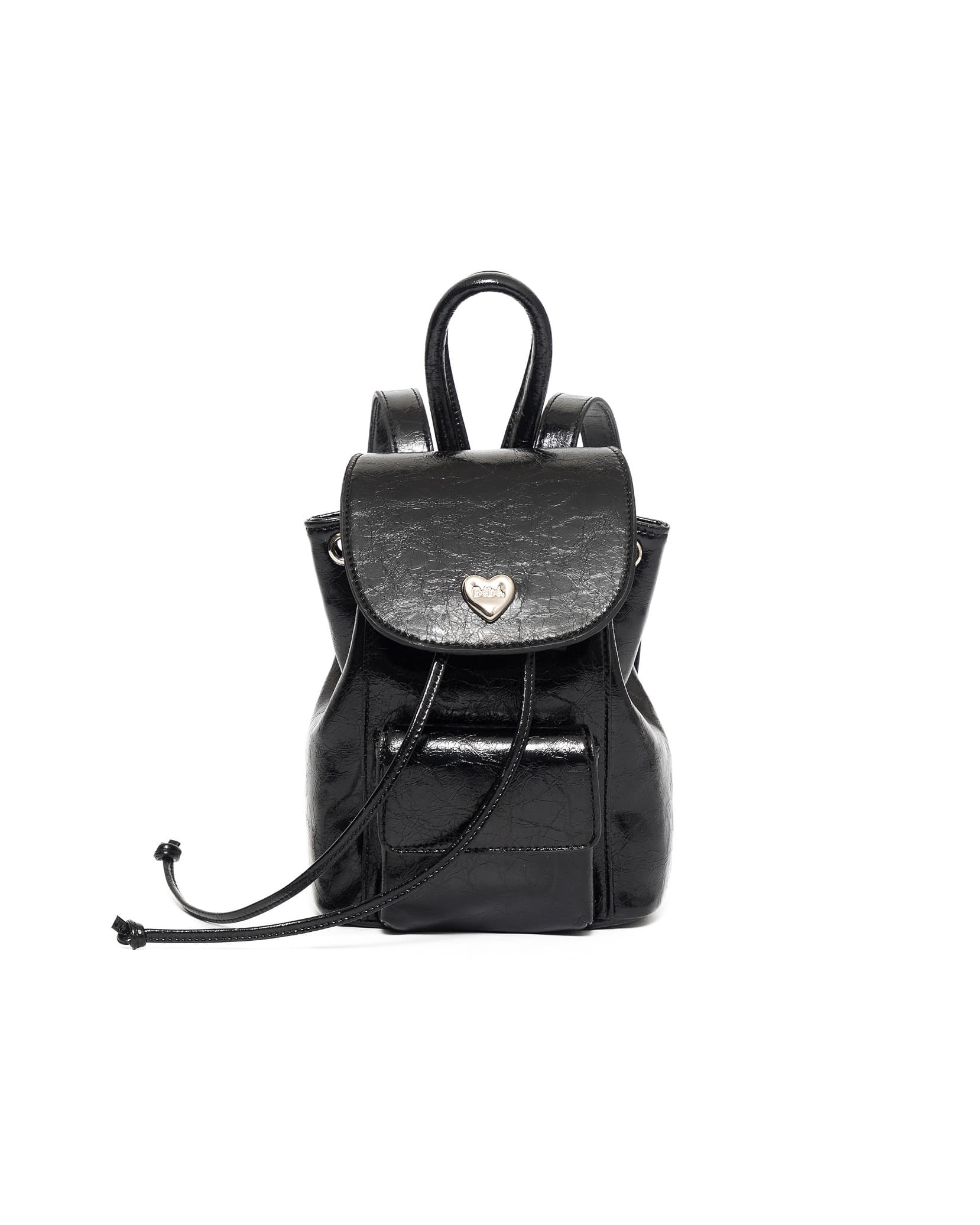 バックパック・リュック [NOIRNINE] Bebe Chain Leather Backpack (BLACK) Black Leather Bookbag | DÔME