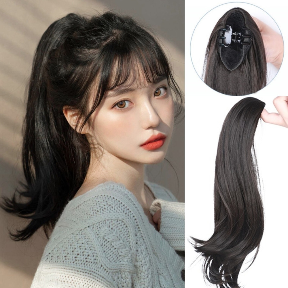 샵난다 위그 롱 웨이브 포니테일 집게가발 여신 긴머리 부분가발 - 위시버킷