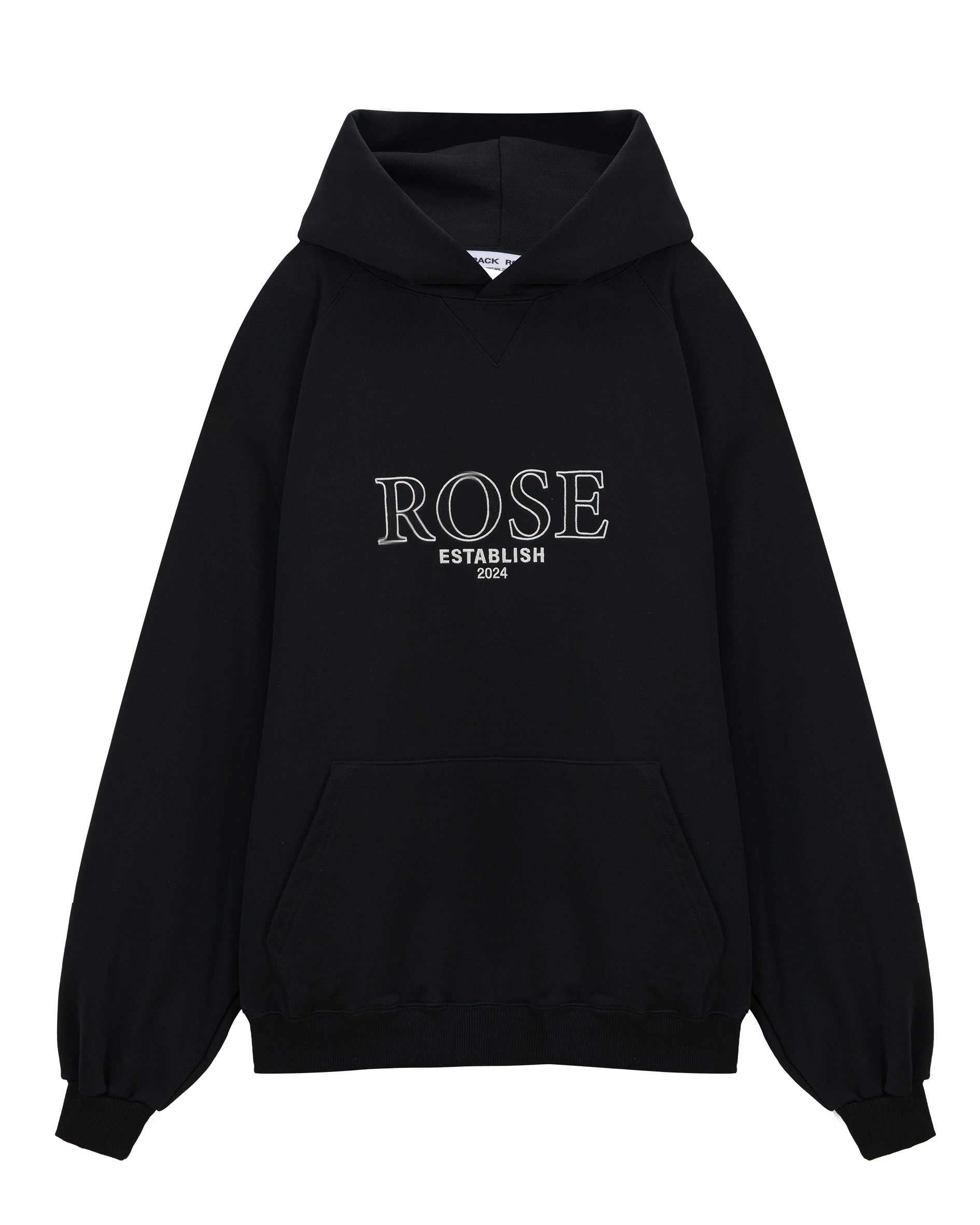 크랙로즈 OVERFIT HEAVY COTTON ROSE HOODIE BLACK 위시버킷