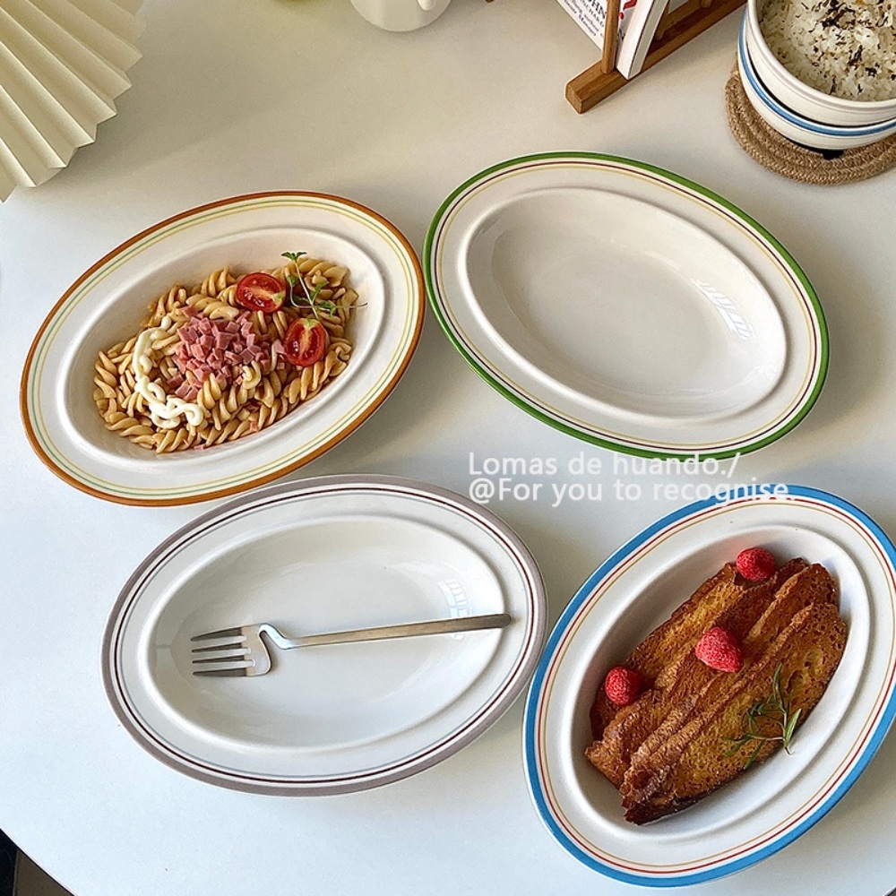 바이아니 바이아니 타원형접시 파스타그릇 플레이팅그릇 - 위시버킷