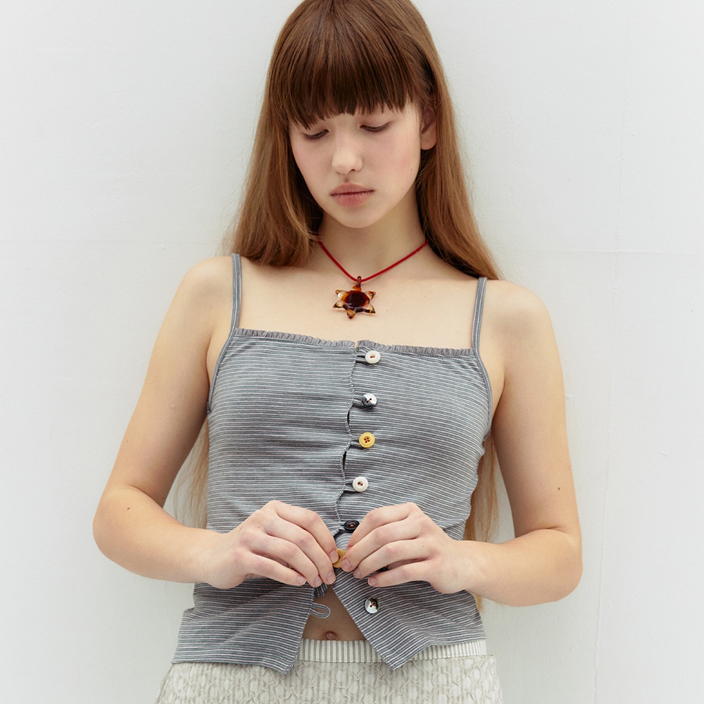 익스파이어드걸 Amelia Buttons Top STRIPE - 위시버킷