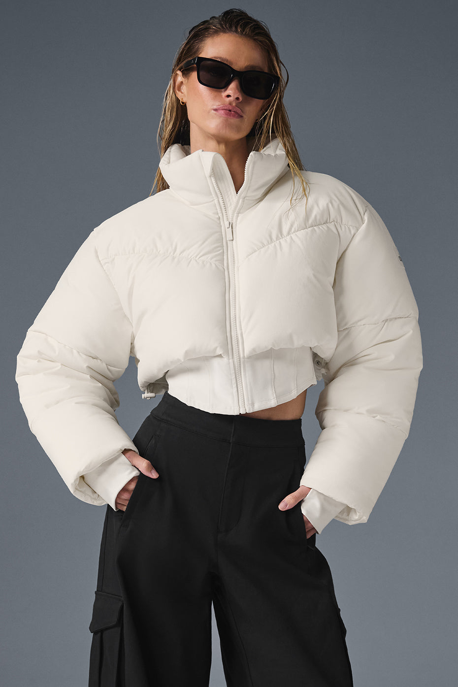알로 Main Act Corset Puffer - Ivory/Ivory - Ivory/Ivory / XS - 위시버킷